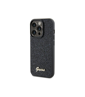 Guess dėklas for  iPhone 13 Pro 6,1 GUHCP13LPMSDGSK HC PU DISCO SCRIPT METAL BLACK