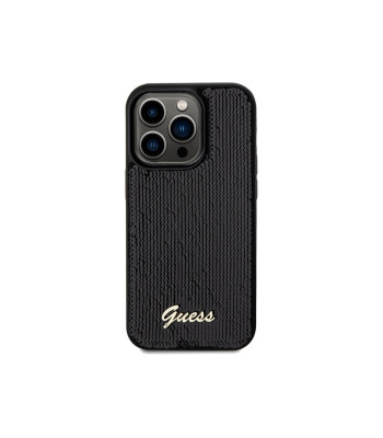 Guess dėklas for  iPhone 14 Pro Max 6,7 GUHCP14XPSFDGSK HC SEQUIN SCRIPT METAL BLACK