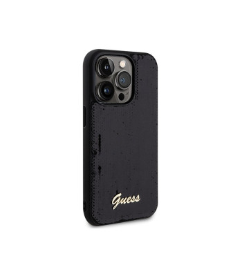 Guess dėklas for  iPhone 13 Pro Max 6,7 GUHCP13XPSFDGSK HC SEQUIN SCRIPT METAL BLACK