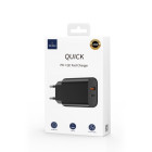 WIWU wall įkroviklis Wi-U002 PD + QC 20W 1x USB 1x USB-C black