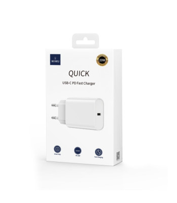 WIWU wall įkroviklis Wi-U001 PD 20W 1x USB-C white