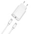 WIWU wall įkroviklis Wi-U001 PD 20W 1x USB-C white + cable USB-C - USB-C