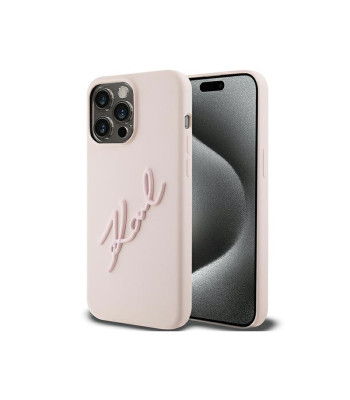 Karl Lagerfeld dėklas for iPhone 15 Pro Max 6,7 KLHCP15XSKSBMCP pink HC SILICONE KARL SCRIPT LOGO