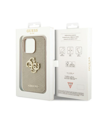 Guess dėklas for iPhone 15 Pro Max 6,7 gold GUHCP15XPSP4LGD HC PERFORATED PU 4G GLITTER