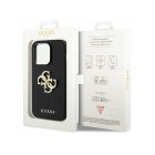 Guess dėklas for iPhone 15 Pro 6.1 GUHCP15LPSP4LGK black harddėklas Leather Perforated 4G Glitter Logo