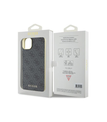 Guess dėklas for iPhone 15 Plus 6.7 GUHCP15MGF4GGR gray harddėklas 4G Charms Collection