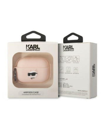 Karl Lagerfeld dėklas for Airpods Pro 2 KLAP2RUNCHP pink 3D Silicone NFT Karl