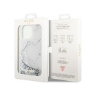 Guess dėklas for iPhone 14 Pro Max 6,7 GUHCP14XLCSGSGH white hard dėklas Liquid Glitter Marble