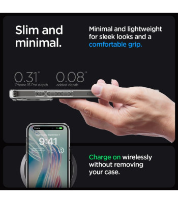 Spigen dėklas Ultra Hybrid for iPhone 15 Pro Max 6,7 Frost Clear