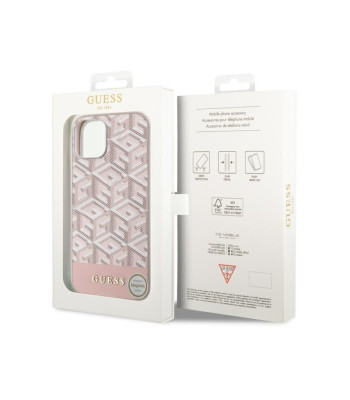 Guess dėklas for iPhone 14 Plus 6,7 GUHMP14MHGCFSEP pink hard dėklas GCube Stripes MagSafe