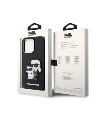 Karl Lagerfeld dėklas for iPhone 14 Pro Max 6,7 KLHCP14XSANKCPK black harddėklas Saffiano Karl - Choupette