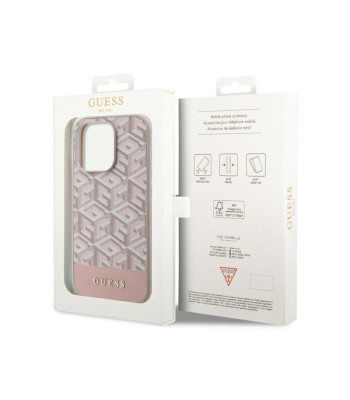 Guess dėklas for iPhone 14 Pro Max 6,7 GUHMP14XHGCFSEP pink hard dėklas GCube Stripes MagSafe