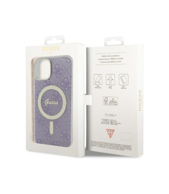 Guess dėklas for iPhone 14 Plus 6,7 GUHMP14MH4STU purple hard dėklas 4G MagSafe