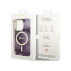 Guess dėklas for iPhone 14 Pro 6,1 GUHMP14LHTMRSU purple hard dėklas Golden Marble MagSafe