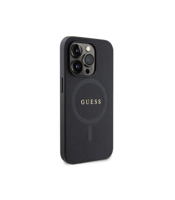 Guess dėklas for iPhone 14 Pro 6,1 GUHMP14LPSAHMCK black HC PU Saffiano Magsafe