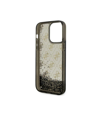 Guess dėklas for iPhone 14 Pro Max 6,7 GUHCP14XLC4PSGK black harddėklas Liquid Glitter 4G Translucent