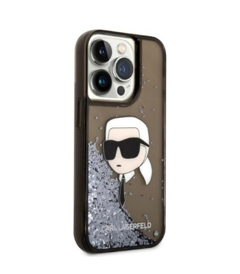 Karl Lagerfeld dėklas for iPhone 14 Pro Max 6,7 KLHCP14XLNKHCK black harddėklas Glitter Karl Head