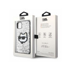 Karl Lagerfeld dėklas for iPhone 11 / XR KLHCN61G2CPS silver harddėklas Glitter Choupette Patch