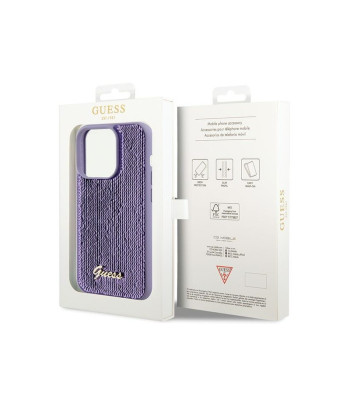 Guess dėklas for iPhone 15 Pro 6,1 GUHCP15LPSFDGSU purple HC Sequin Script Metal