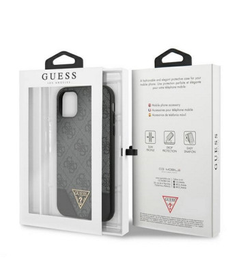 Guess dėklas for iPhone 11 GUHCN61PU4GHBK gray hard dėklas 4G Triangle Collection