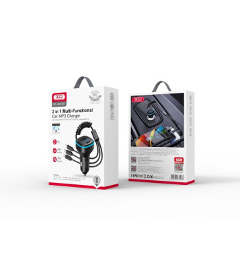 XO transmiter FM BCC07 Bluetooth MP3 automobilinis įkroviklis 3,1A black