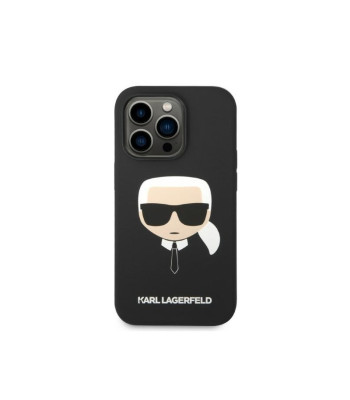 Karl Lagerfeld dėklas for iPhone 14 Pro 6,1 KLHMP14LSLKHBK black harddėklas Silicone Karl`s Head Magsafe