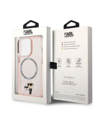 Karl Lagerfeld dėklas for iPhone 14 Pro 6,1 KLHMP14LHNKCIP pink harddėklas Magsafe IML NFT Karl-Choupette