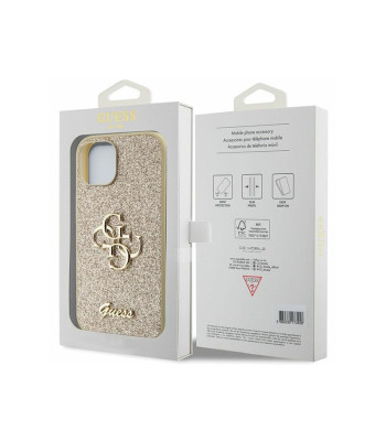 Guess dėklas for iPhone 15 6,1 GUHCP15SHG4SGD gold HC Fixed Glitter Big 4G