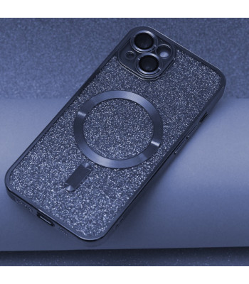 Glitter Chrome Mag dėklas for iPhone 15 Pro 6,1 blue