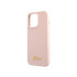 Guess dėklas for iPhone 13 Pro Max 6,7 GUHCP13XLSLMGLP pink hard dėklas Liquid Silicone Script Gold Metal Logo