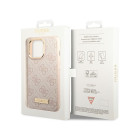 Guess dėklas for iPhone 14 Pro Max 6,7 GUHMP14XU4GPRP pink hard dėklas 4G Metal Plate Logo MagSafe