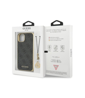 Guess dėklas for iPhone 14 6,1 GUHCP14SGF4GGR grey HC PU 4G Charm