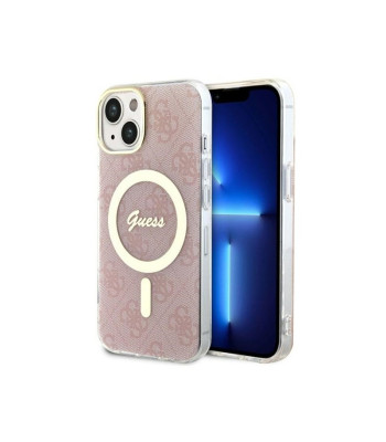 Guess dėklas for iPhone 14 Plus 6,7 GUHMP14MH4STP pink harddėklas Magsafe IML 4G