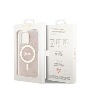 Guess dėklas for iPhone 13 Pro 6,1 GUHMP13LH4STP pink harddėklas Magsafe IML 4G