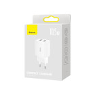 Baseus wall įkroviklis Compact 2 x USB white 10,5w