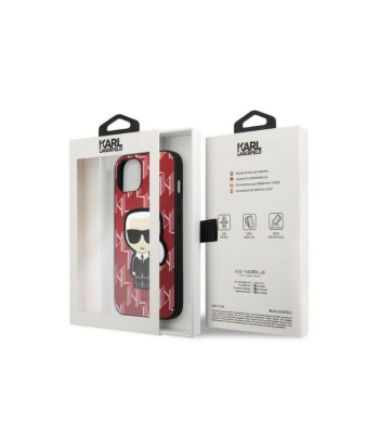 Karl Lagerfeld dėklas for iPhone 13 Mini KLHCP13SPMNIKPI red hard dėklas Monogram Iconic Karl