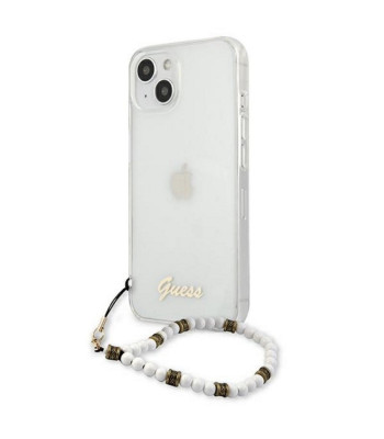 Guess dėklas for iPhone 13 Pro / 13 6,1 GUHCP13LKPSWH Transparent hard dėklas White Pearl