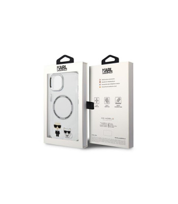 Karl Lagerfeld dėklas for iPhone 14 Pro Max 6,7 KLHMP14XHKCT transparent HC Magsafe IML Ring + K-C Logo Transparent