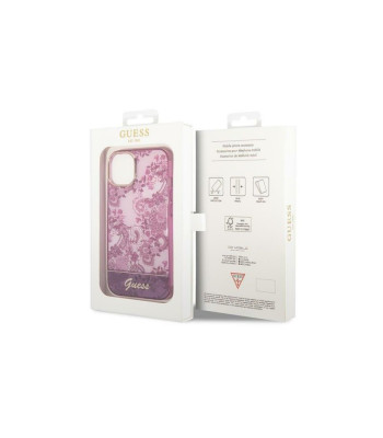 Guess dėklas for iPhone 14 Pro 6,1 GUHCP14LHGPLHF fuschia harddėklas Porcelain Collection