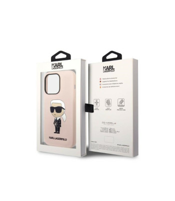 Karl Lagerfeld dėklas for iPhone 14 Pro 6,1 KLHMP14LSNIKBCP pink harddėklas Silicone Ikonik Magsafe