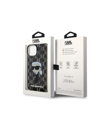 Karl Lagerfeld dėklas for iPhone 15 6,1 KLHCP15SHNKMKLK black HC IML Ikonik Monogram