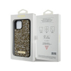 Guess dėklas for iPhone 15 6,1 GUHCP15SPFGSBSD yellow HC Rhinestone Metal Logo