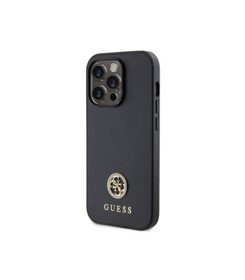 Guess dėklas for iPhone 13 Pro Max 6,7 GUHCP13XPS4DGPK black HC PU 4G Metal Logo Strass