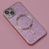 Glitter Chrome Mag dėklas for iPhone 15 Plus 6,7 pink