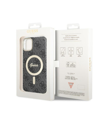 Guess dėklas for iPhone 11 GUHMN61H4STK black harddėklas Magsafe IML 4G