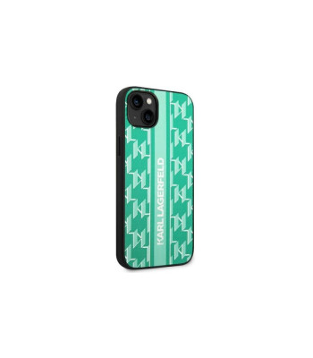 Karl Lagefeld dėklas for iPhone 14 Plus 6,7 KLHCP14MPGKLSKN green harddėklas Monogram Stripe