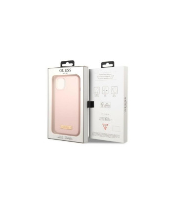 Guess dėklas for iPhone 13 Pro / 13 6,1 GUHMP13LSPLP pink hard dėklas Silicone Logo Plate MagSafe