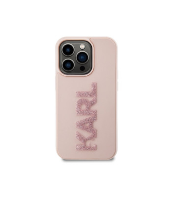 Karl Lagerfeld dėklas for iPhone 15 Pro 6,1 KLHCP15L3DMBKCP pink HC 3D Logo Glitter