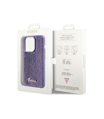 Guess dėklas for iPhone 15 Pro Max 6,7 GUHCP15XPSFDGSU purple HC Sequin Script Metal