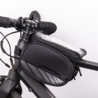 Waterproof bicycle frame bag with a removable phone dėklas black